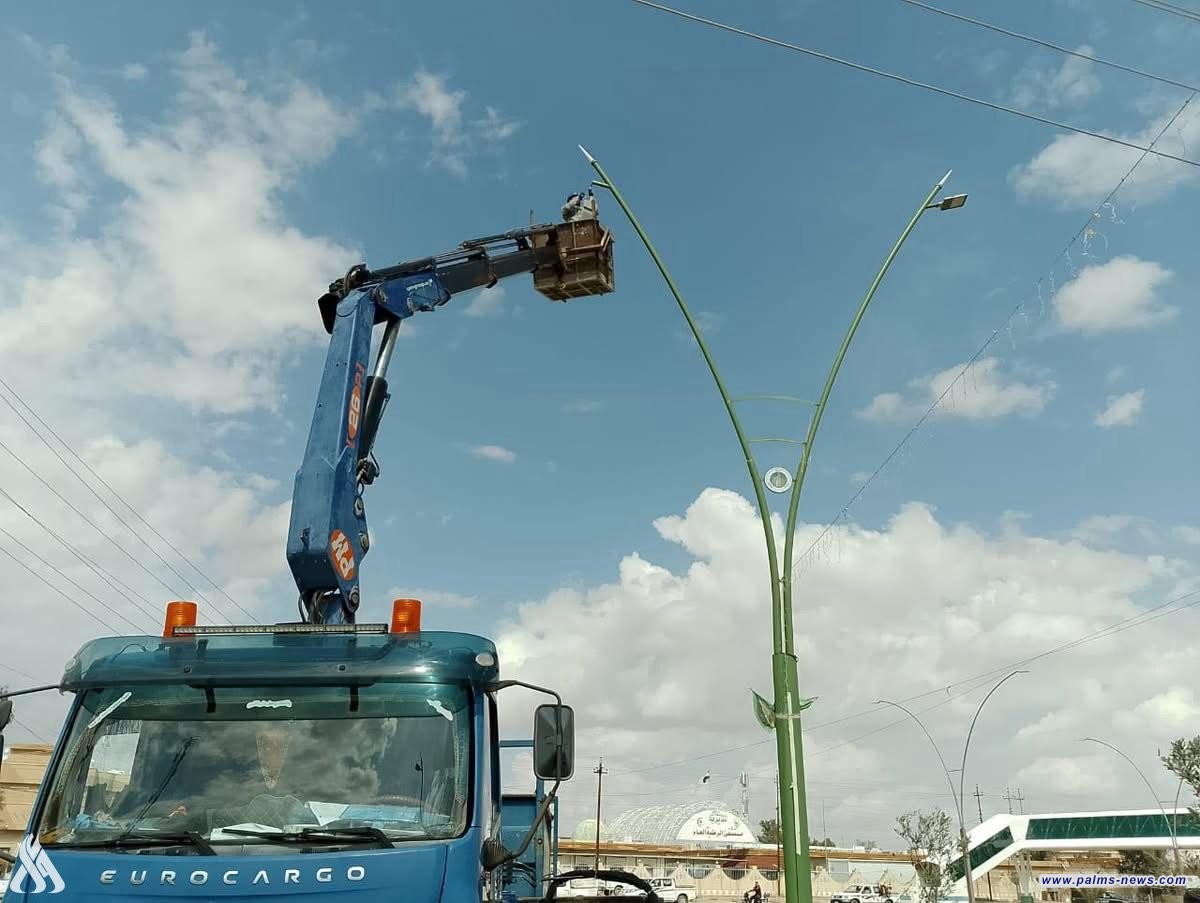 الأنبار تجري حملة لتأهيل أعمدة الإنارة في الرطبة